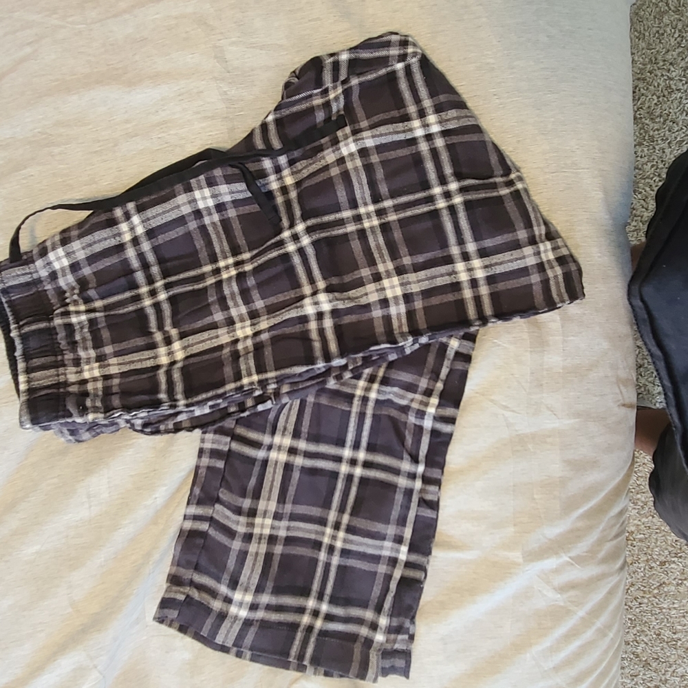 Small Black gray plaid pj pants